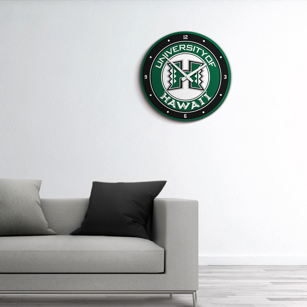 Hawaii Warriors Round Wall Clock Room View