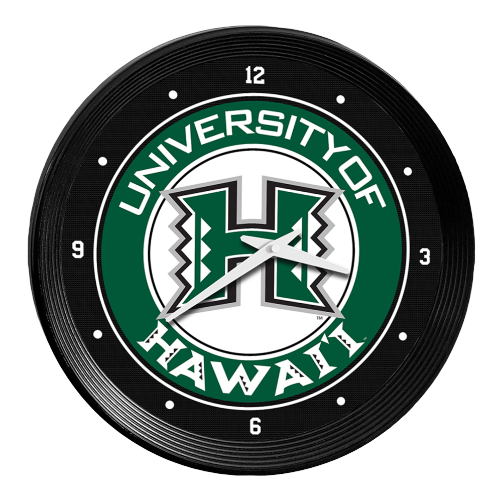 Hawaii Warriors Ribbed Wall Clock