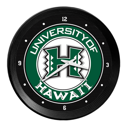 Hawaii Warriors Ribbed Wall Clock