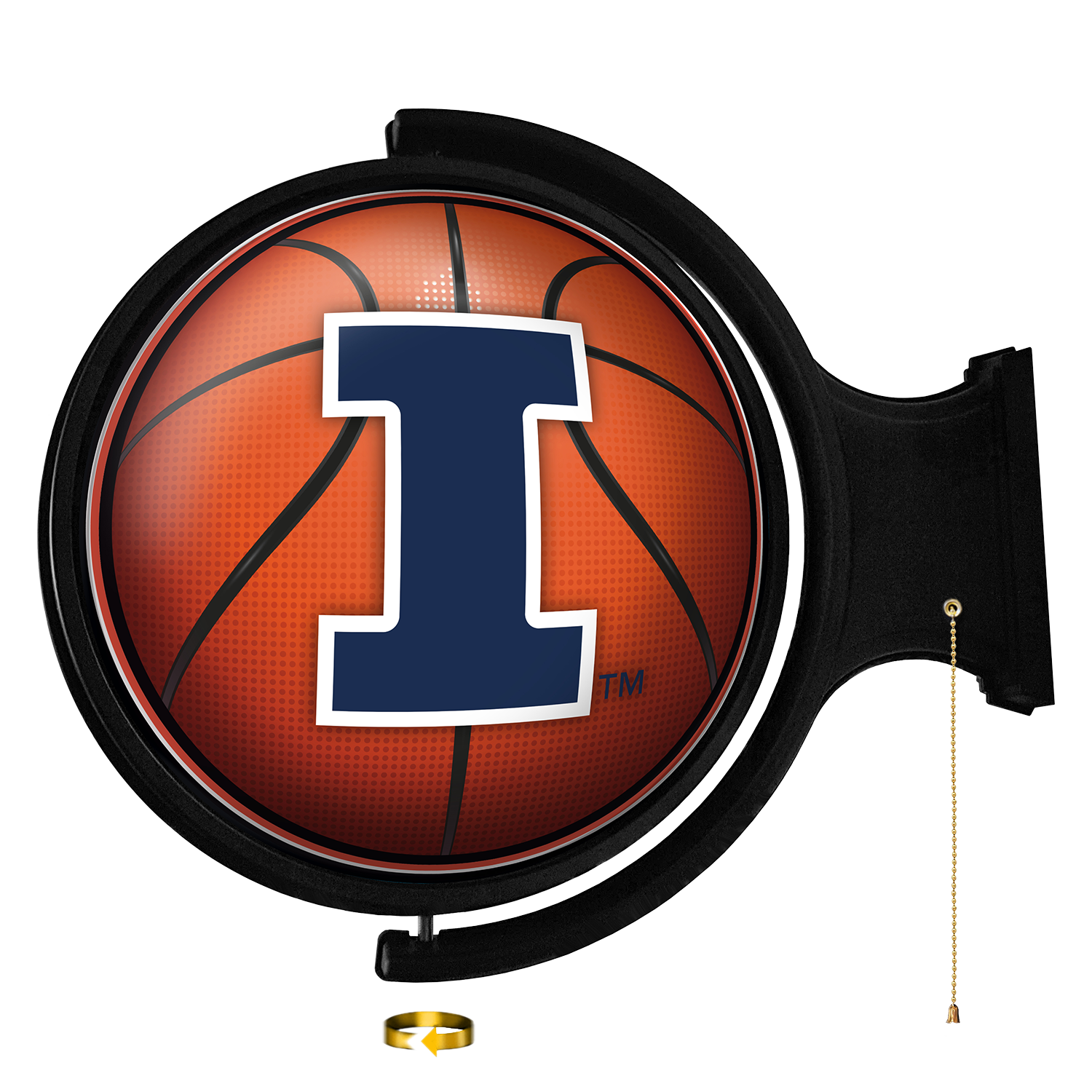 Illinois Fighting Illini Round Basketball Rotating Wall Sign