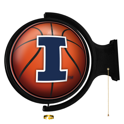 Illinois Fighting Illini Round Basketball Rotating Wall Sign