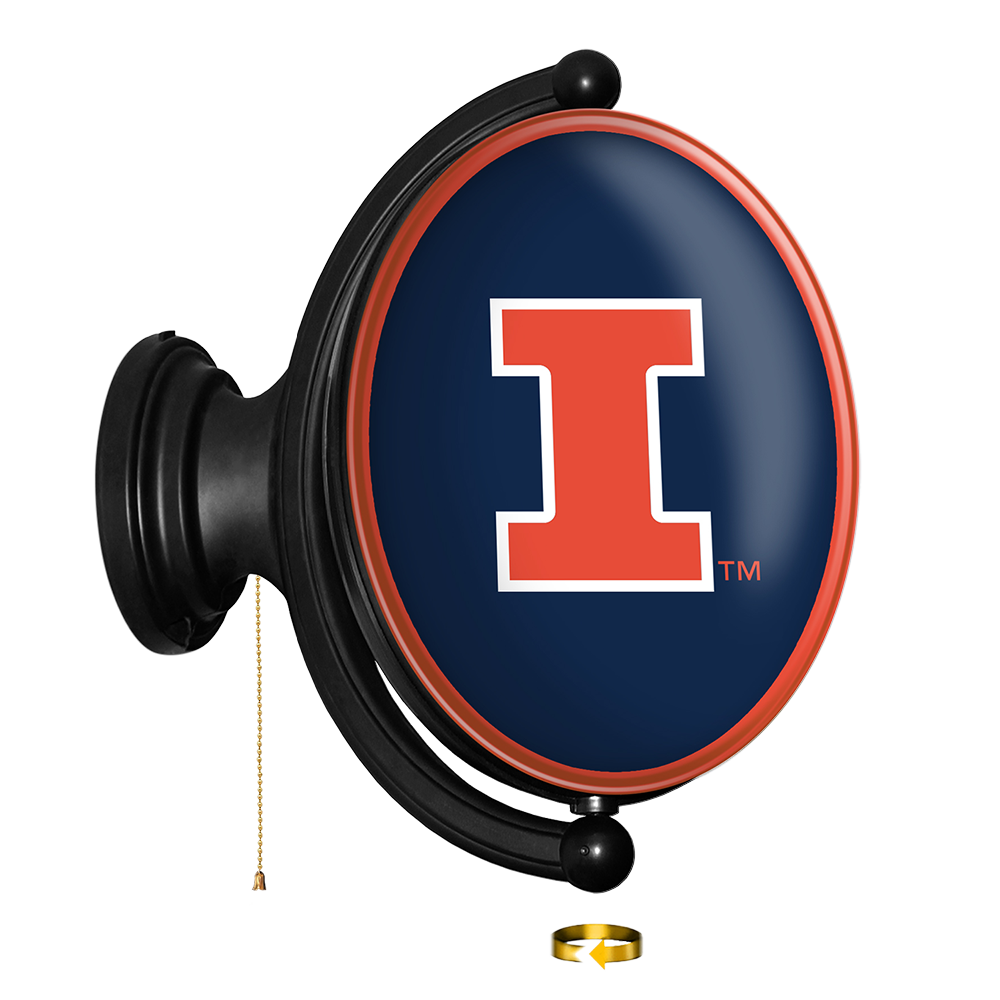 Illinois Fighting Illini Oval Rotating Wall Sign