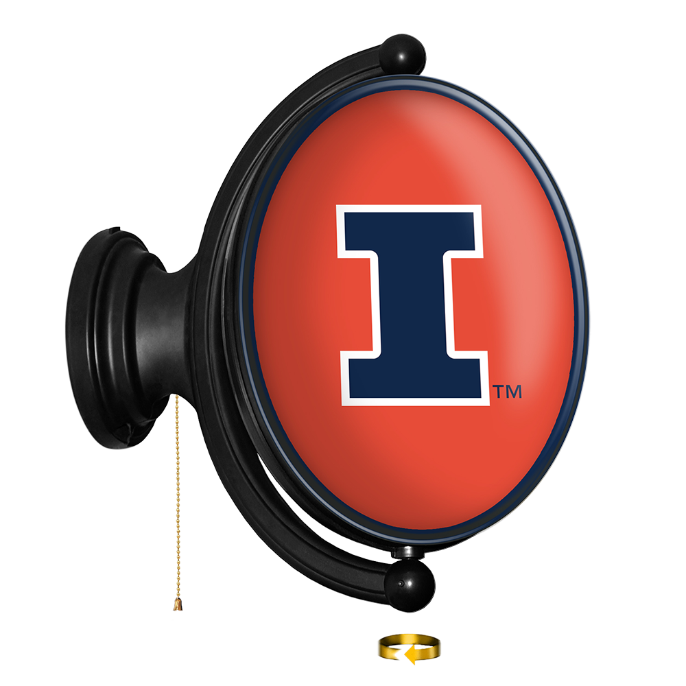 Illinois Fighting Illini Oval Rotating Wall Sign