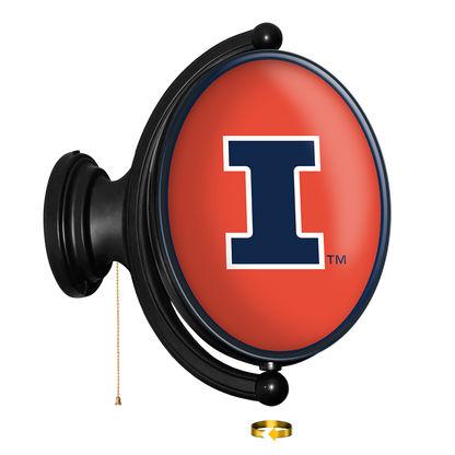Illinois Fighting Illini Oval Rotating Wall Sign