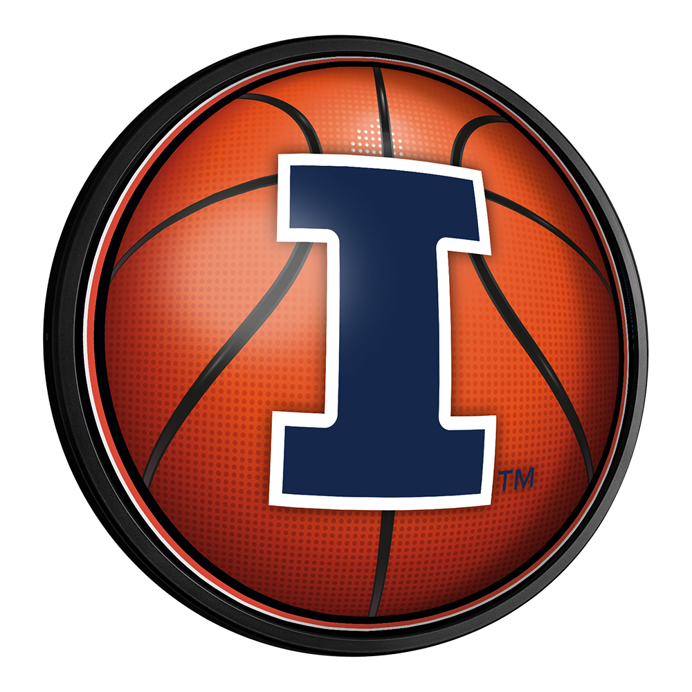 Illinois Fighting Illini Basketball Slimline Round Lighted Wall Sign