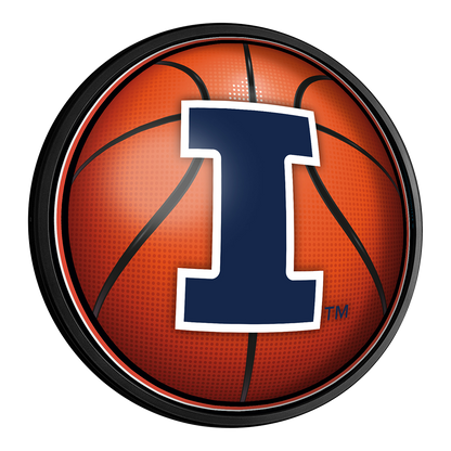Illinois Fighting Illini Basketball Slimline Round Lighted Wall Sign
