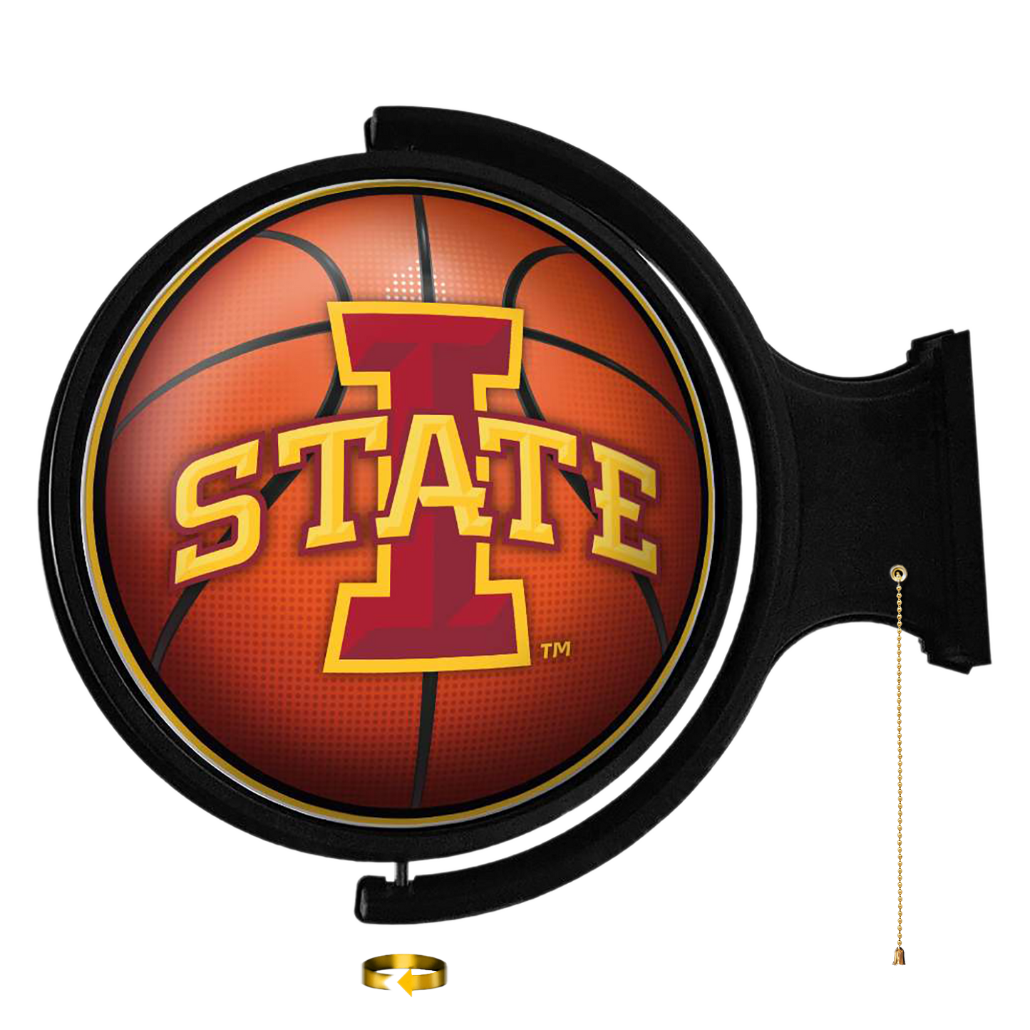 Iowa State Cyclones Round Basketball Rotating Wall Sign
