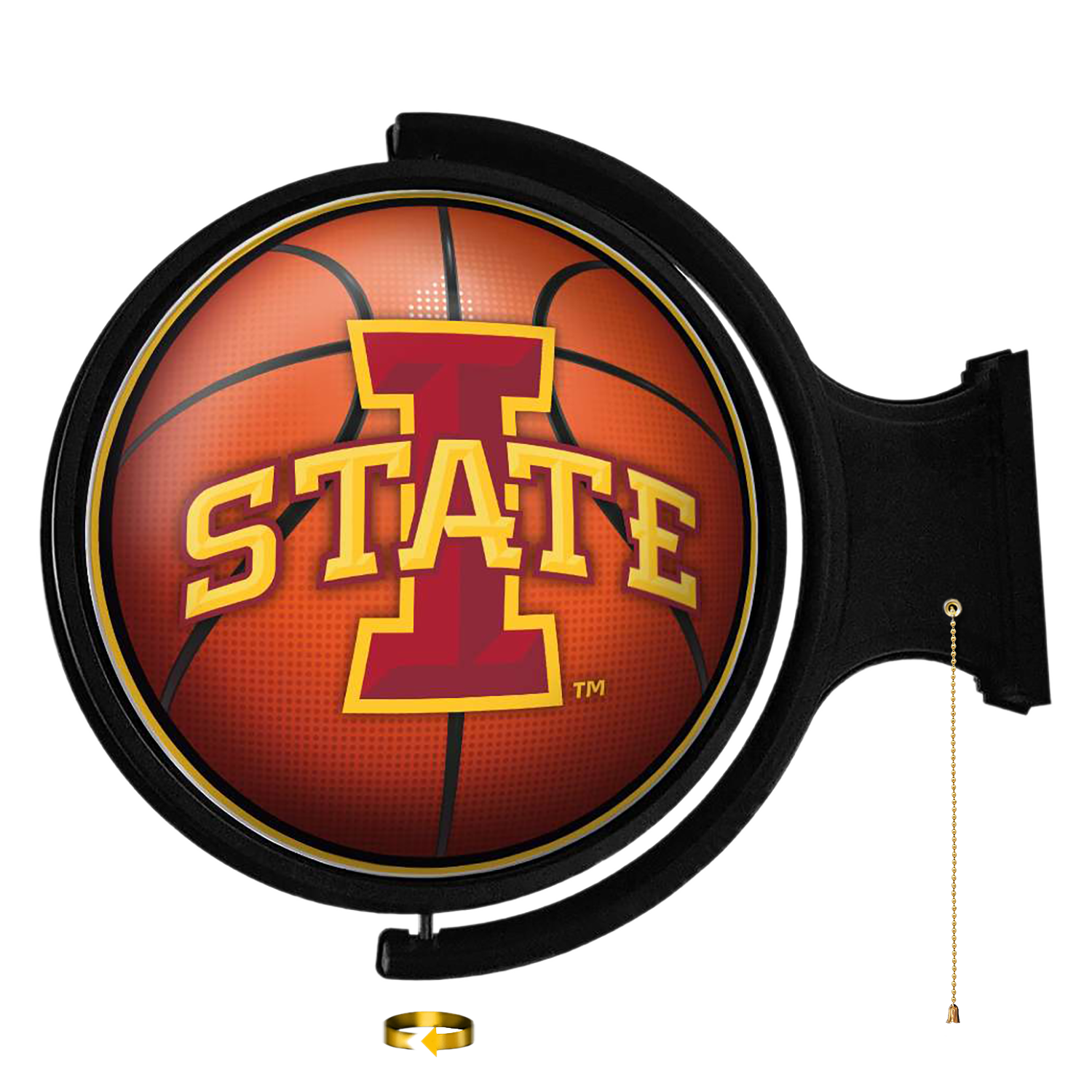 Iowa State Cyclones Round Basketball Rotating Wall Sign