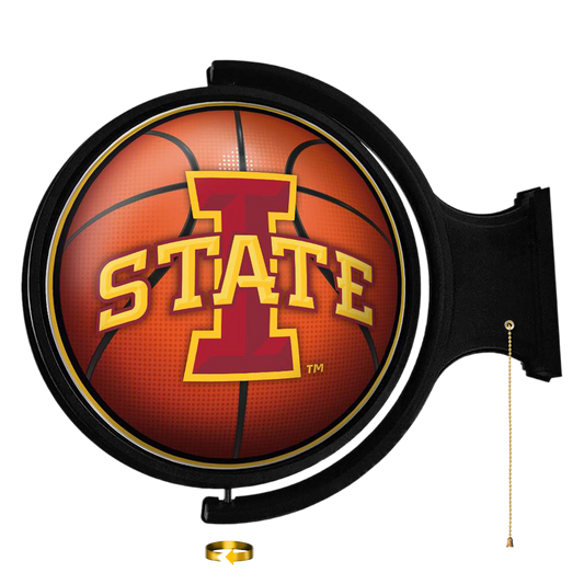 Iowa State Cyclones Round Basketball Rotating Wall Sign
