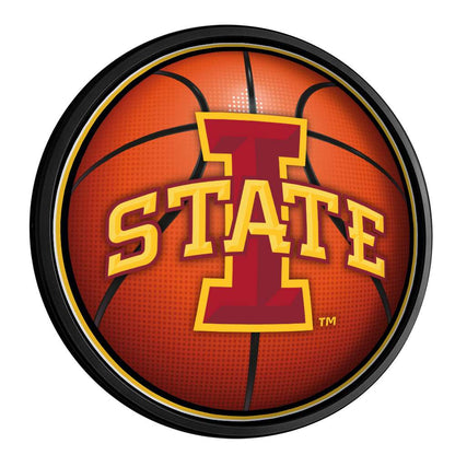 Iowa State Cyclones Basketball Slimline Round Lighted Wall Sign