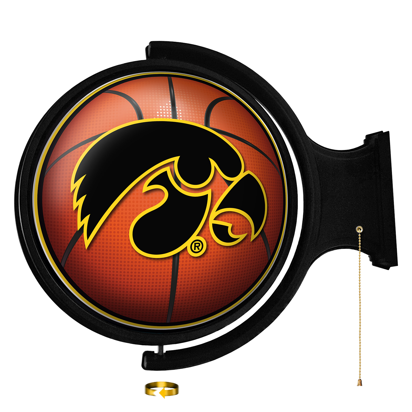 Iowa Hawkeyes Round Basketball Rotating Wall Sign