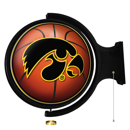 Iowa Hawkeyes Round Basketball Rotating Wall Sign
