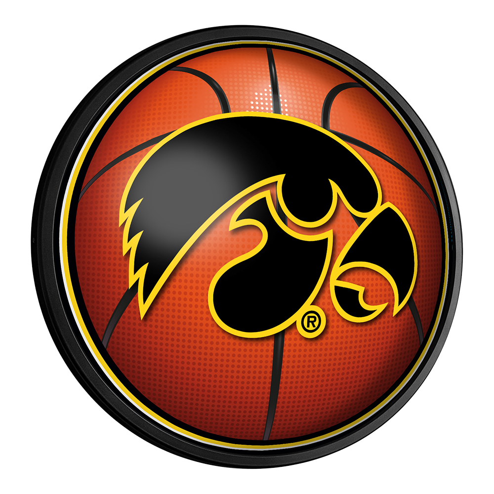 Iowa Hawkeyes Basketball Slimline Round Lighted Wall Sign