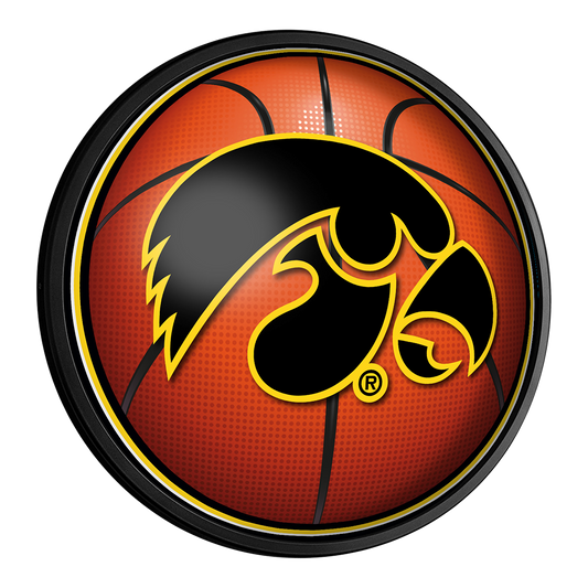 Iowa Hawkeyes Basketball Slimline Round Lighted Wall Sign