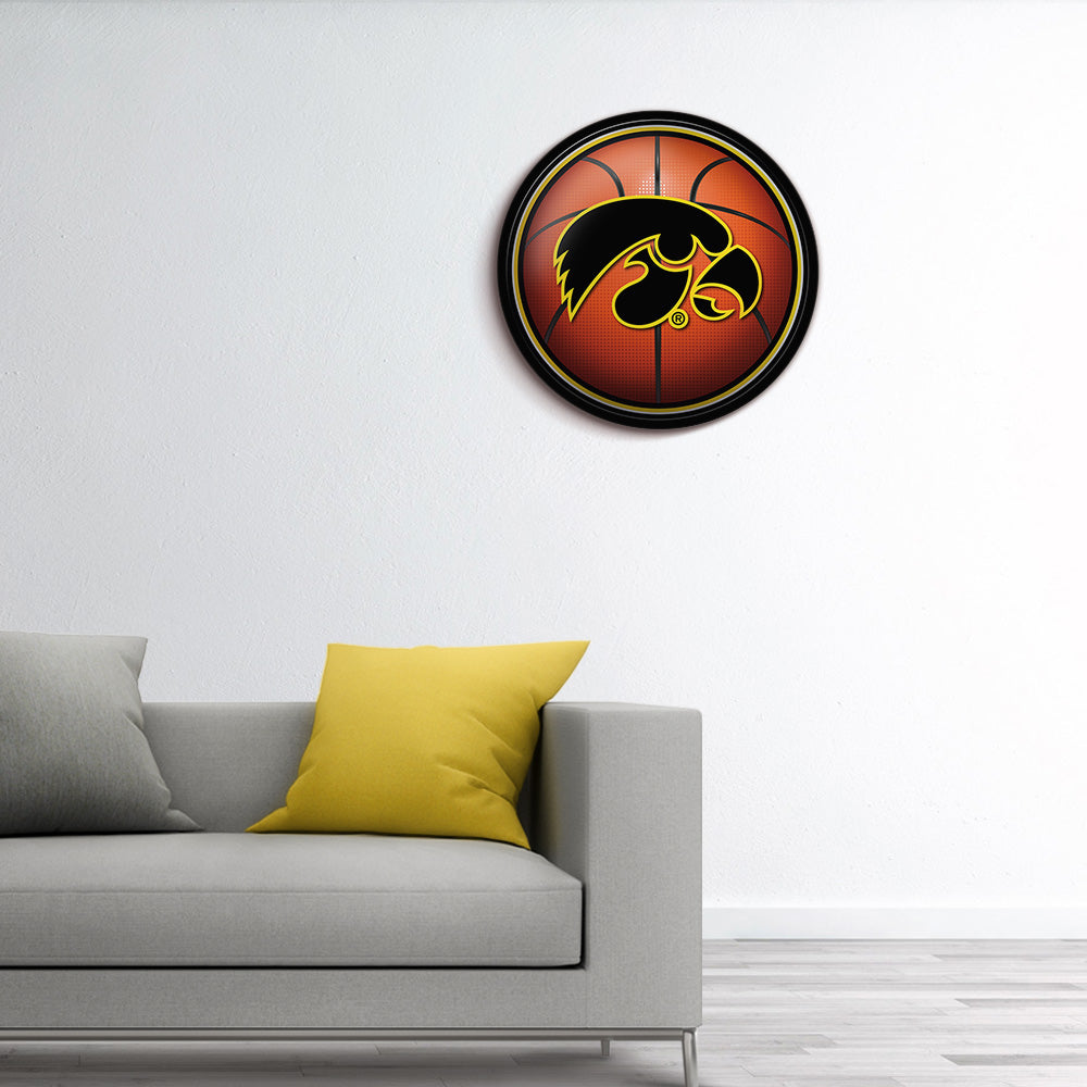 Iowa Hawkeyes Basketball Modern Disc Wall Sign Room View