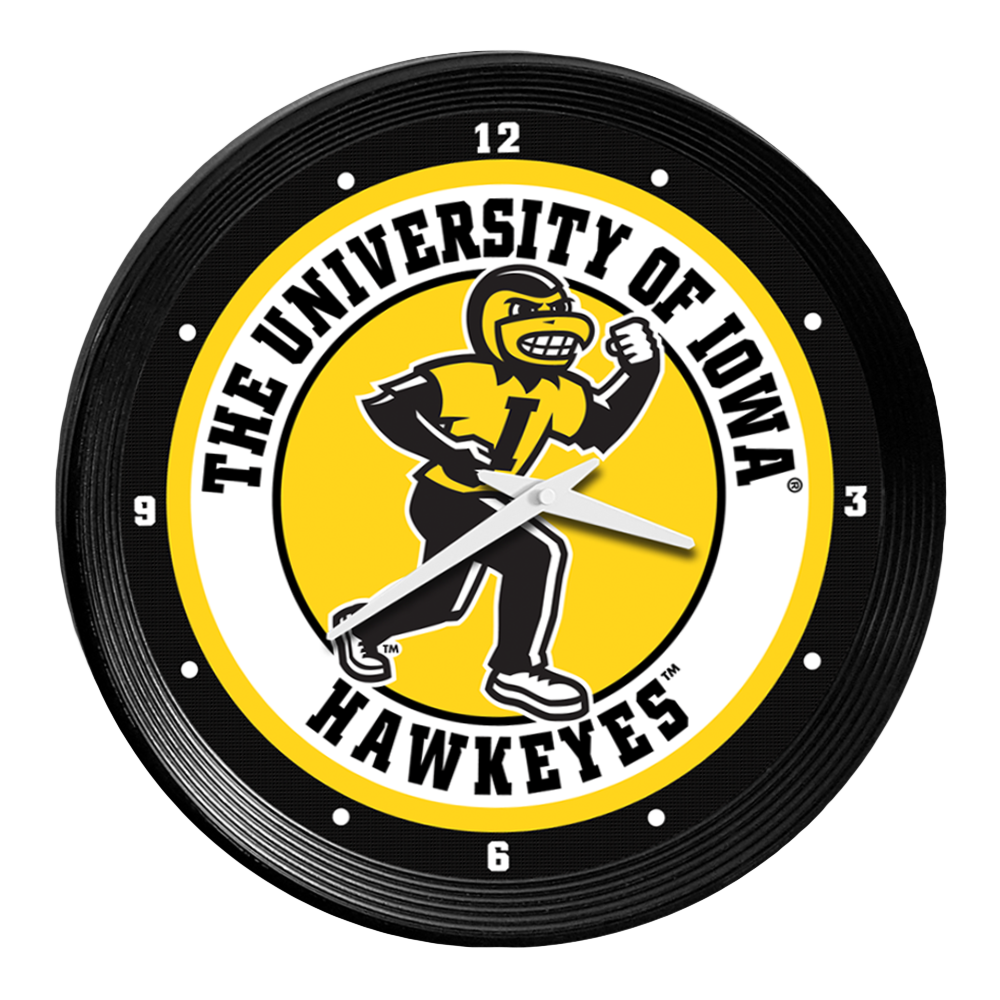 Iowa Hawkeyes Ribbed Wall Clock