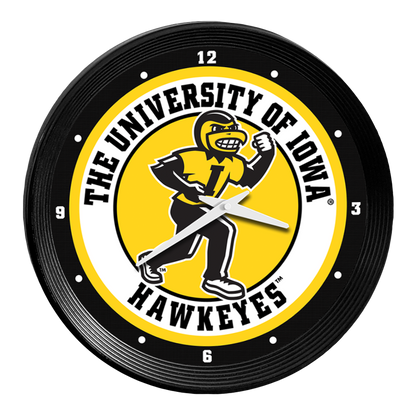 Iowa Hawkeyes Ribbed Wall Clock