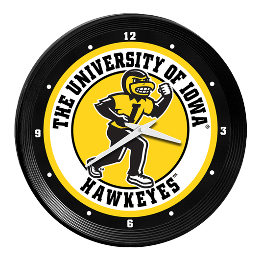 Iowa Hawkeyes Ribbed Wall Clock