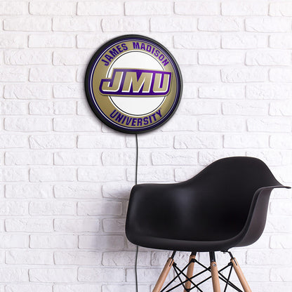 James Madison Dukes Slimline Round Lighted Wall Sign Room View