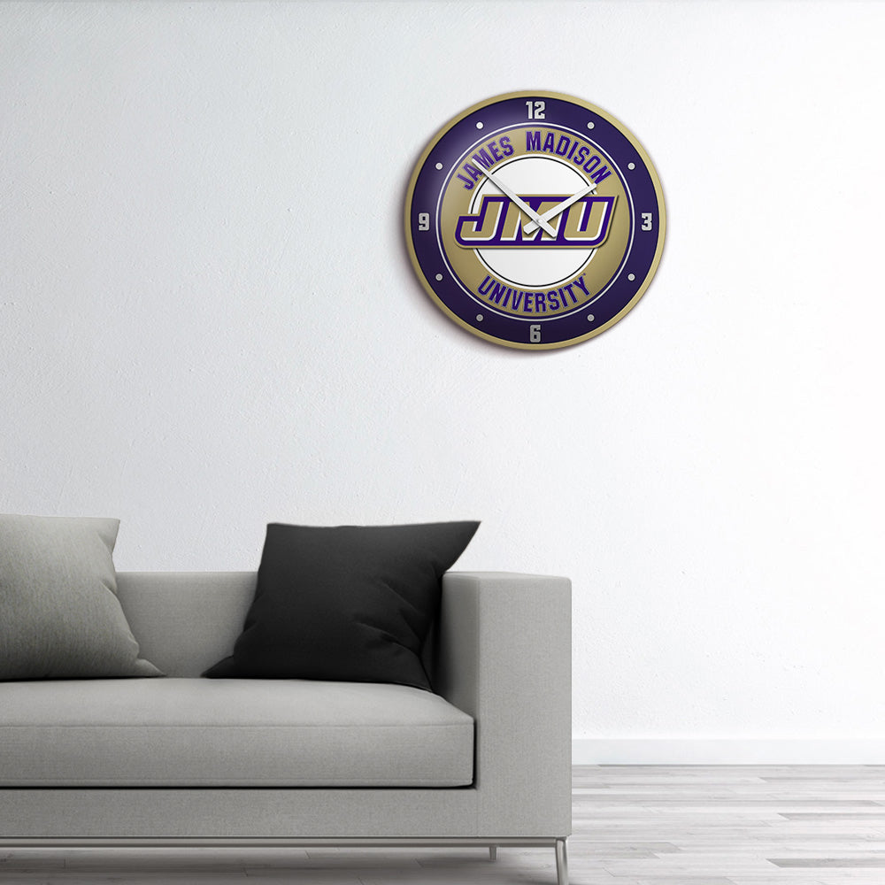 James Madison Dukes Round Wall Clock Room View