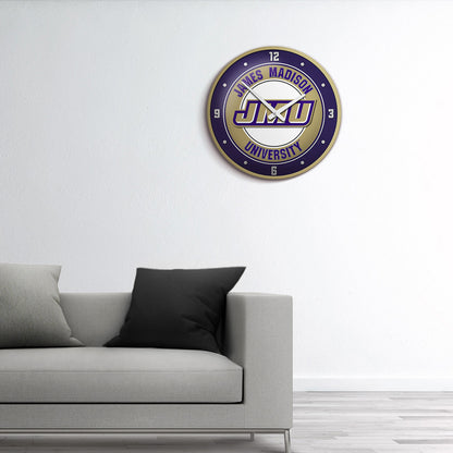 James Madison Dukes Round Wall Clock Room View