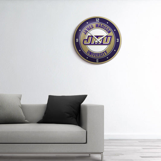 James Madison Dukes Round Wall Clock Room View