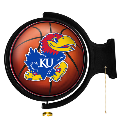 Kansas Jayhawks Round Basketball Rotating Wall Sign