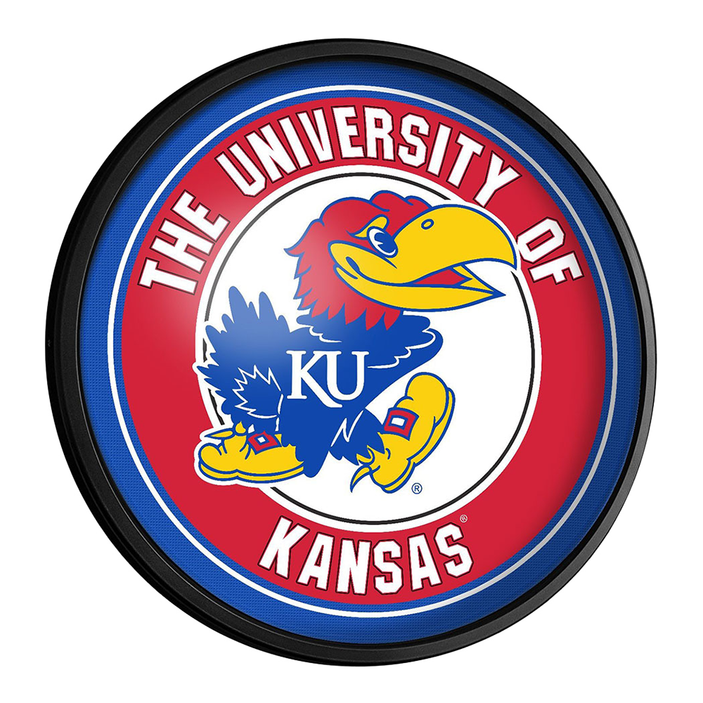 Kansas Jayhawks Slimline Round Lighted Wall Sign