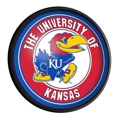 Kansas Jayhawks Slimline Round Lighted Wall Sign