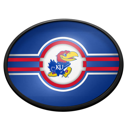Kansas Jayhawks Slimline Oval Lighted Wall Sign