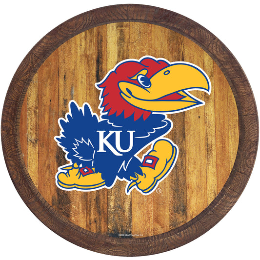 Kansas Jayhawks Barrel Top Sign