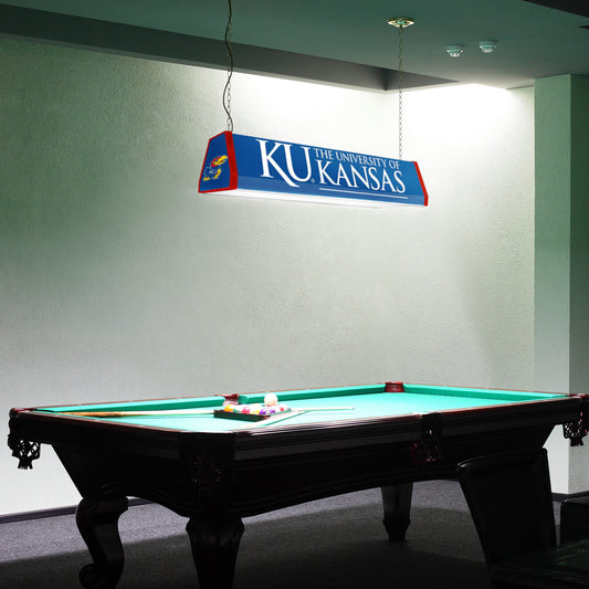 Kansas Jayhawks Standard Pool Table Light Room View