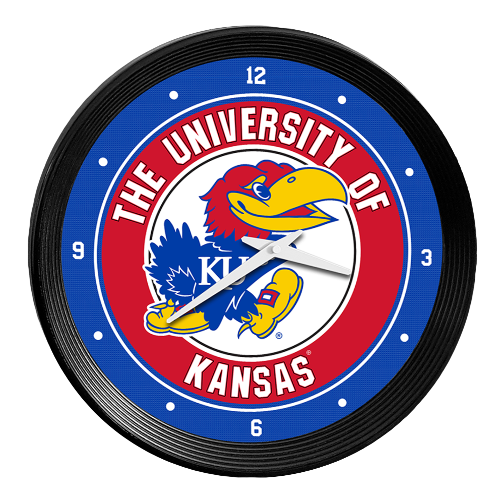 Kansas Jayhawks Ribbed Wall Clock