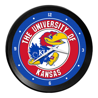 Kansas Jayhawks Ribbed Wall Clock