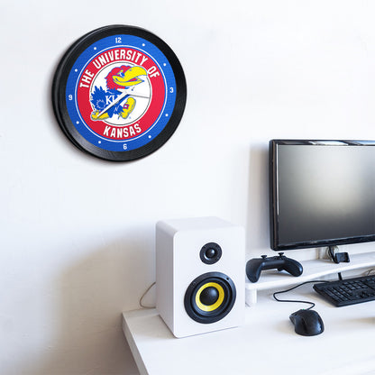 Kansas Jayhawks Ribbed Wall Clock Room View