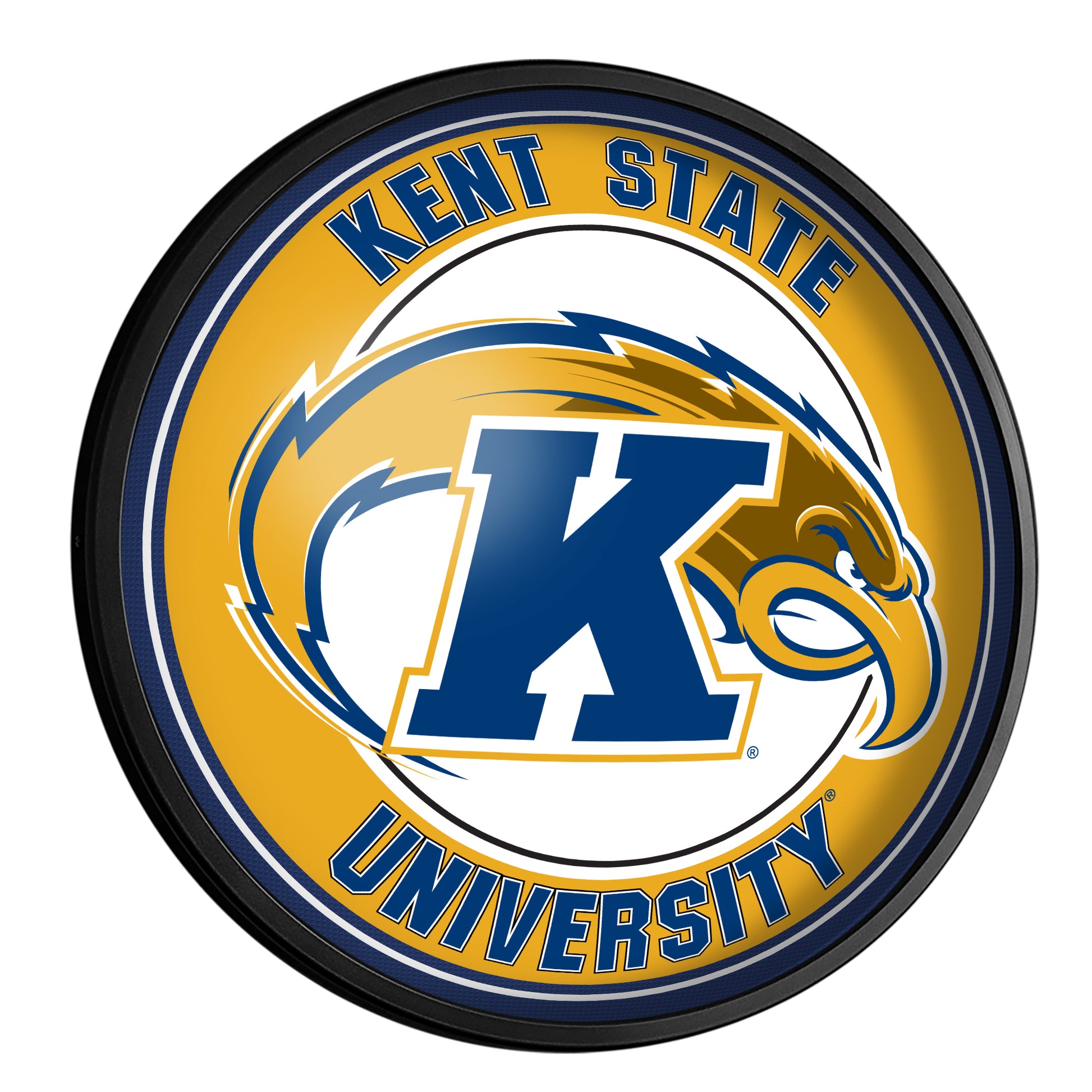 Kent State Golden Flashes Slimline Round Lighted Wall Sign