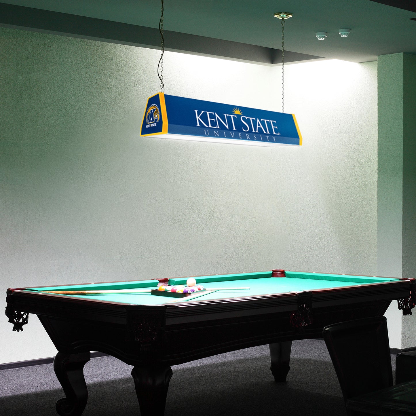 Kent State Golden Flashes Standard Pool Table Light Room View
