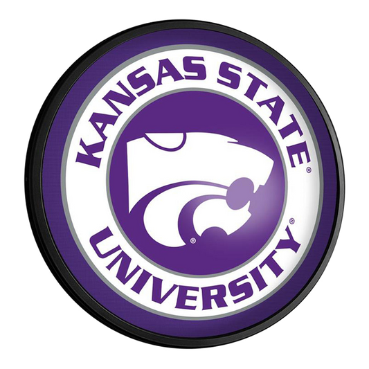 Kansas State Wildcats Slimline Round Lighted Wall Sign