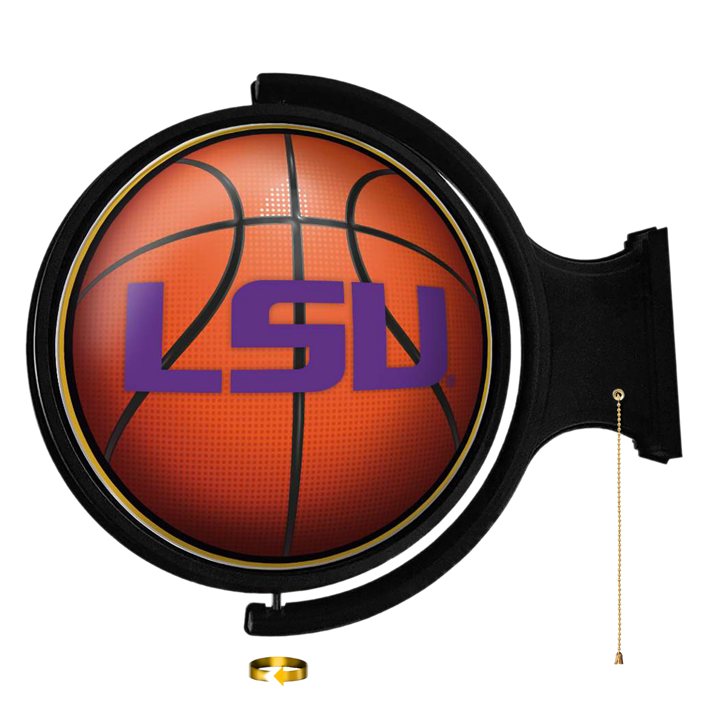 LSU Tigers Round Basketball Rotating Wall Sign