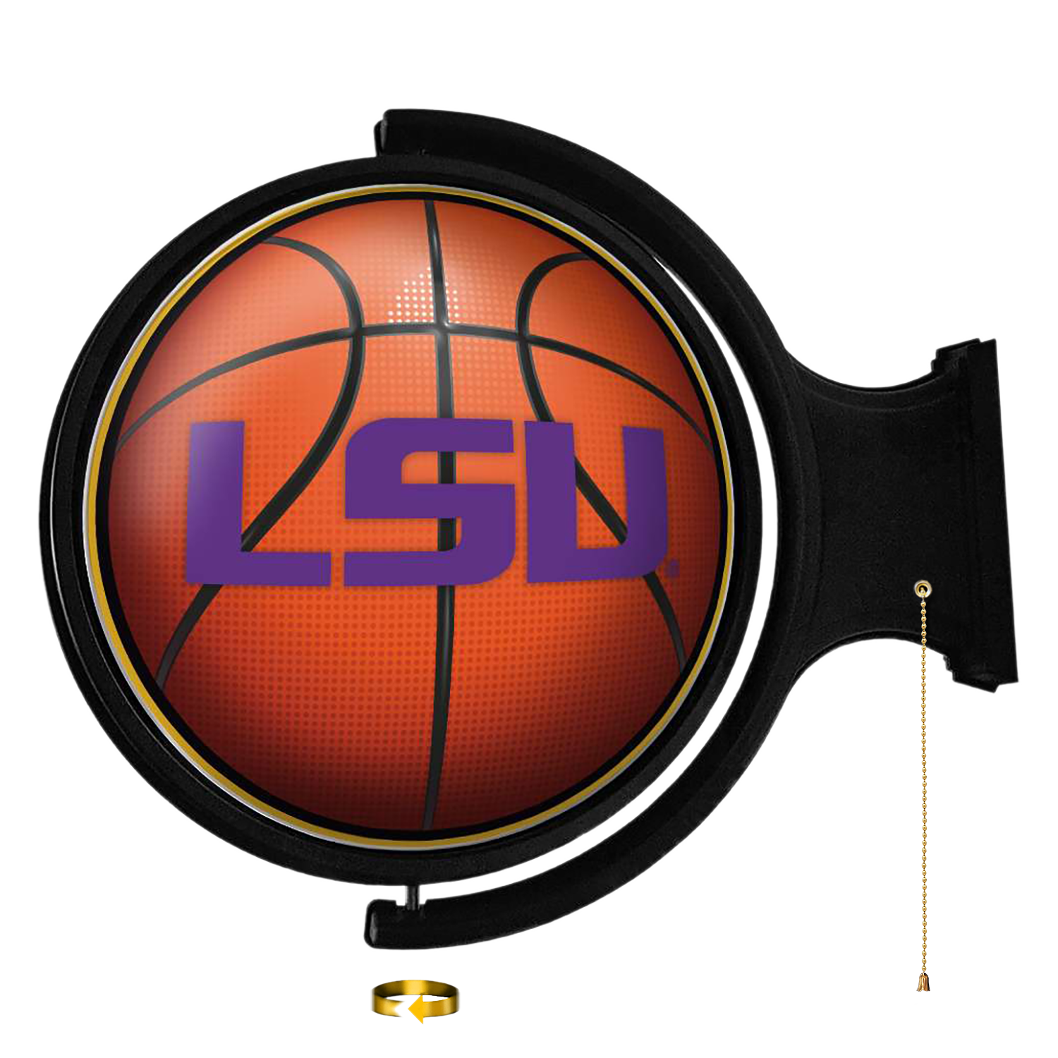 LSU Tigers Round Basketball Rotating Wall Sign