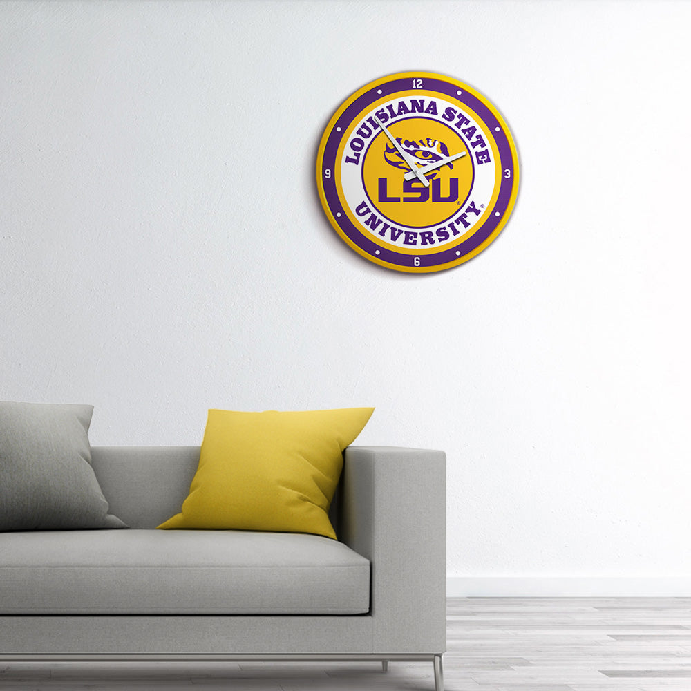 LSU Tigers Round Wall Clock Room View