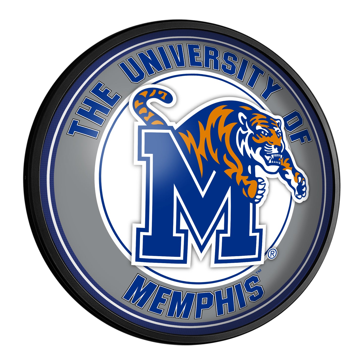 Memphis Tigers Slimline Round Lighted Wall Sign