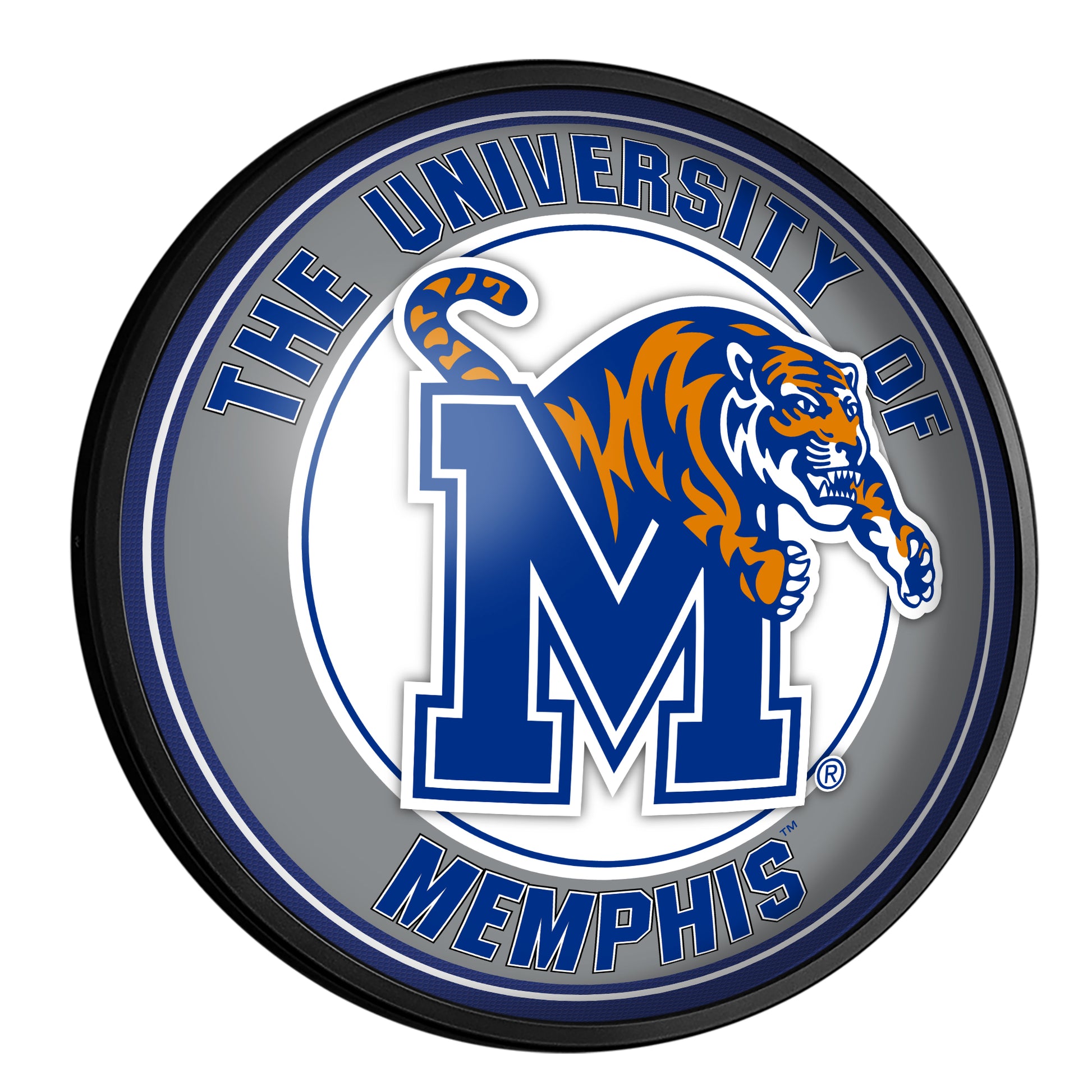 Memphis Tigers Slimline Round Lighted Wall Sign