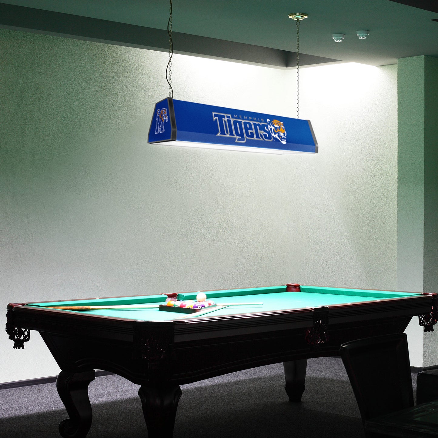 Memphis Tigers Standard Pool Table Light Room View