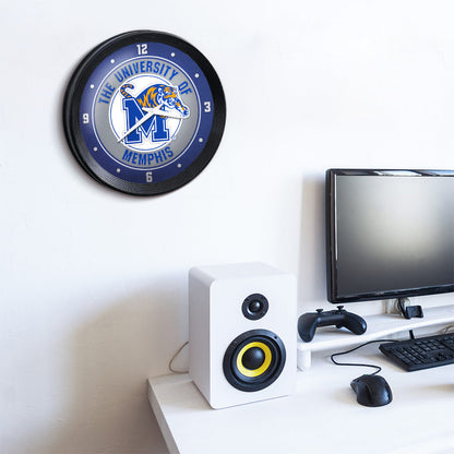 Memphis Tigers Ribbed Wall Clock Room View