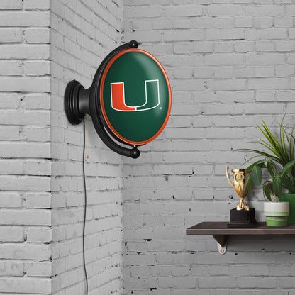 Miami Hurricanes Oval Rotating Wall Sign Room View