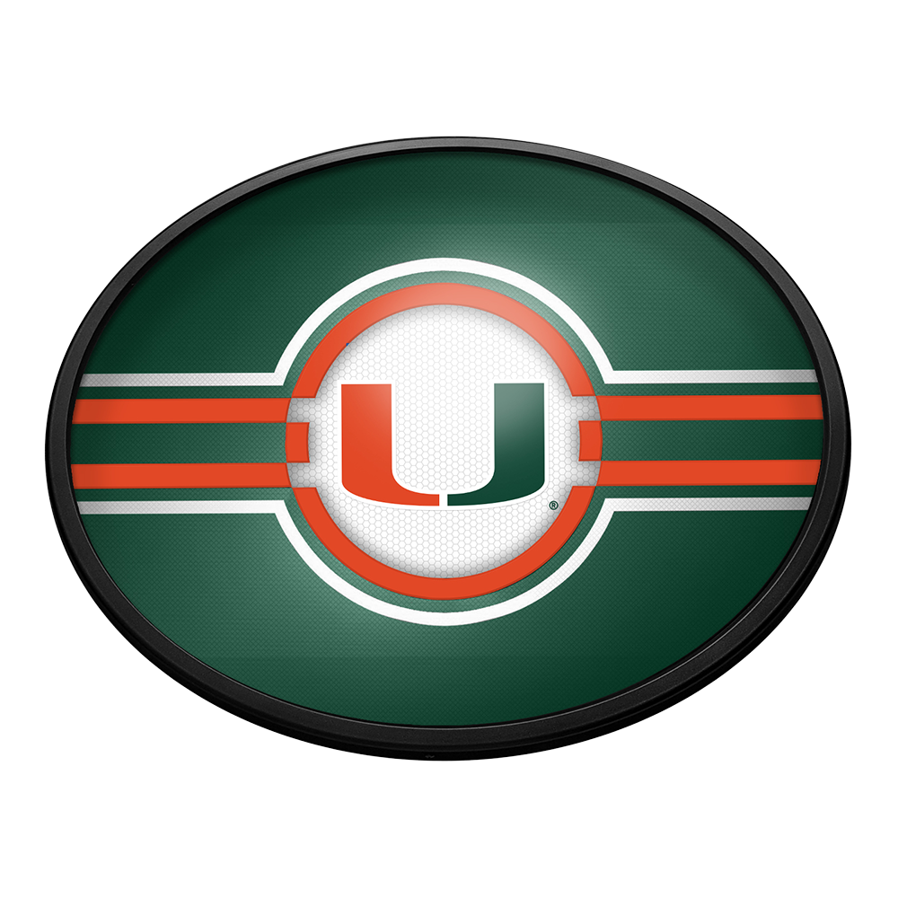 Miami Hurricanes Slimline Oval Lighted Wall Sign