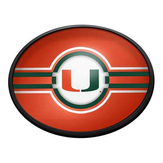 Miami Hurricanes Slimline Oval Lighted Wall Sign