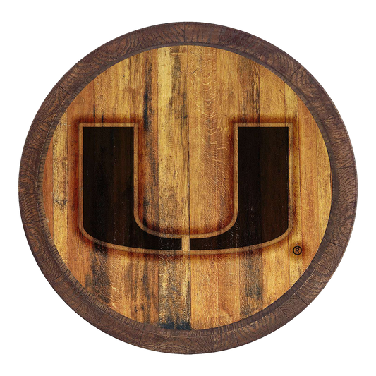 Miami Hurricanes Branded Barrel Top Sign
