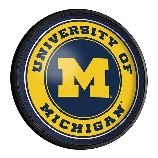 Michigan Wolverines Slimline Round Lighted Wall Sign